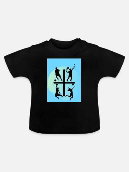 Sportdesign - Baby Bio-T-Shirt mit Rundhals - Schwarz