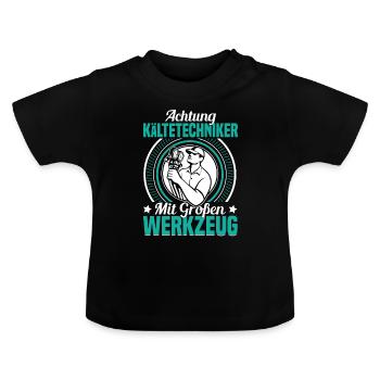 Outil de construction de système de réfrigération de technicien de réfrigération pour - T-shirt bio col rond Bébé - noir - Devant