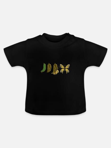 Raupe - Baby Bio-T-Shirt mit Rundhals - Schwarz