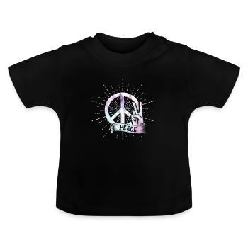 peace - Baby Bio-T-Shirt mit Rundhals - Schwarz - Vorne