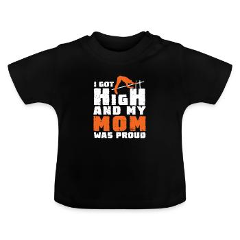 Je me suis défoncé et ma mère était fière de - T-shirt bio col rond Bébé - noir - Devant