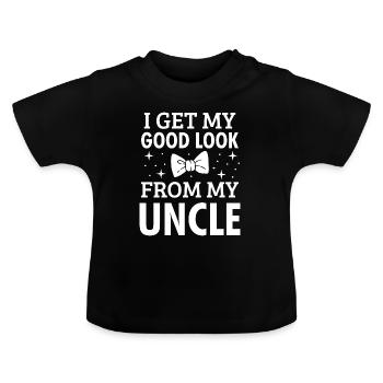 Cadeau bébé oncle oncle oncle brorson neveu - T-shirt bio col rond Bébé - noir - Devant