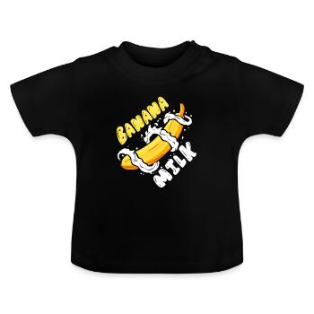 J’adore le lait de bananes shake lait et banane - T-shirt bio col rond Bébé - noir - Devant