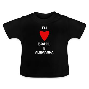 Émigrant brésilien binational cadeau - T-shirt bio col rond Bébé - noir - Devant