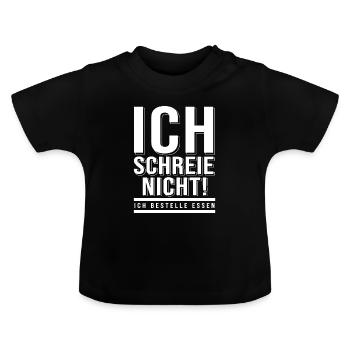 Cadeau de vêtements bébé bébé Onesie drôle - T-shirt bio col rond Bébé - noir - Devant