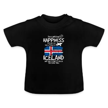 Islande - T-shirt bio col rond Bébé - noir - Devant