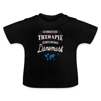 Denmark - Baby Organic T-Shirt with Round Neck - black - Front