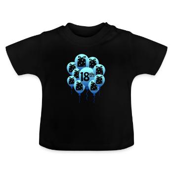 18th birthday - Baby Organic T-Shirt with Round Neck - black - Front