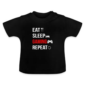 Game Over Gaming Fun Game Gift - Jeu d'ordinateur - T-shirt bio col rond Bébé - noir - Devant