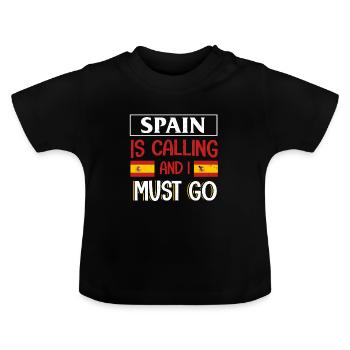 Espagne - T-shirt bio col rond Bébé - noir - Devant