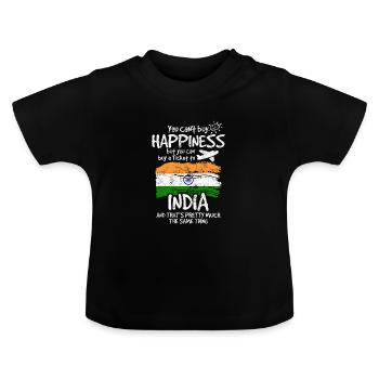 Inde - T-shirt bio col rond Bébé - noir - Devant