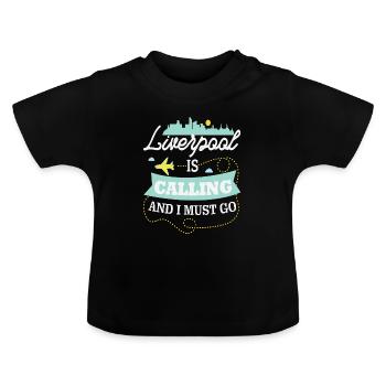 Liverpool - Baby Organic T-Shirt with Round Neck - black - Front