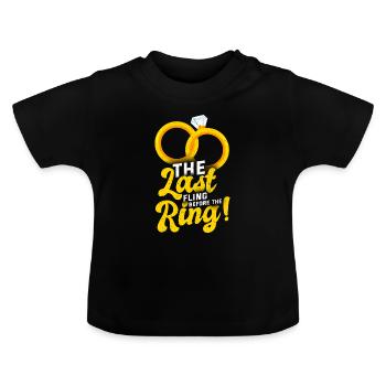 célibataire - T-shirt bio col rond Bébé - noir - Devant