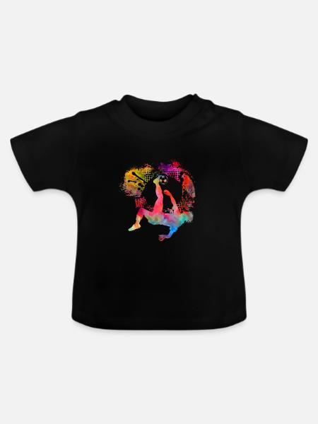 Fußball Fußball spielen Geschenk Fußballer - Baby Bio-T-Shirt mit Rundhals - Schwarz