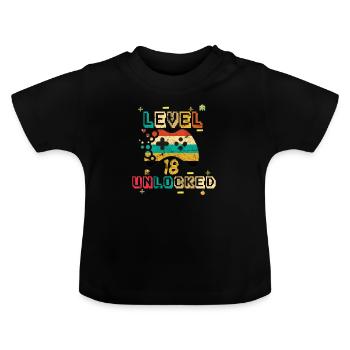 18th birthday - Baby Organic T-Shirt with Round Neck - black - Front