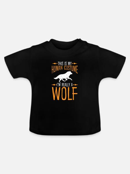 Wolf - Baby Bio-T-Shirt mit Rundhals - Schwarz
