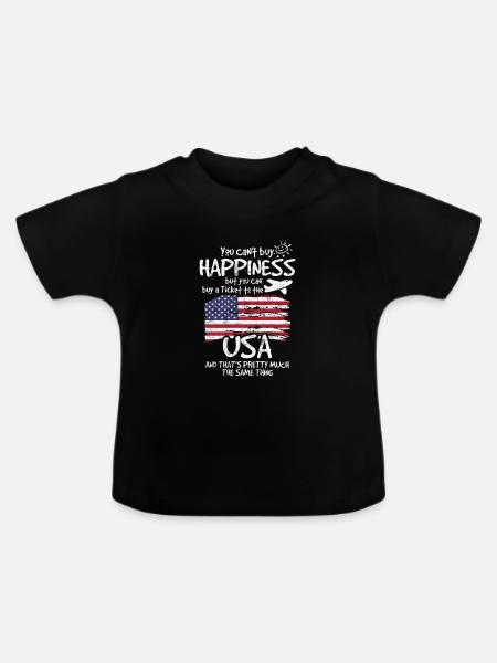 Usa - Baby Bio-T-Shirt mit Rundhals - Schwarz