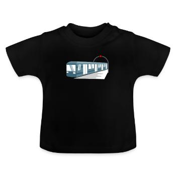 Train trains train modèle - T-shirt bio col rond Bébé - noir - Devant