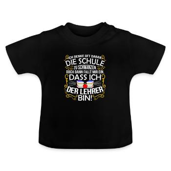 professeur - T-shirt bio col rond Bébé - noir - Devant