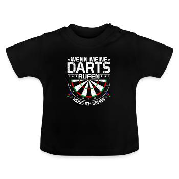 jeu de fléchettes - T-shirt bio col rond Bébé - noir - Devant
