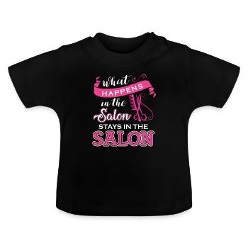 hair stylist - Baby Organic T-Shirt with Round Neck - black - Front