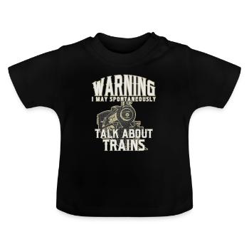Train trains train modèle - T-shirt bio col rond Bébé - noir - Devant