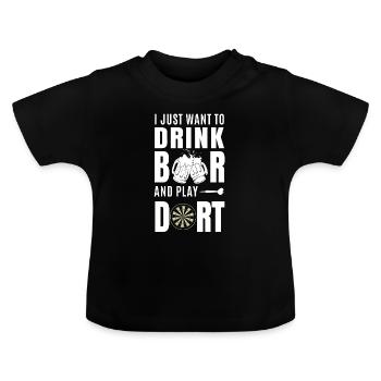 jeu de fléchettes - T-shirt bio col rond Bébé - noir - Devant