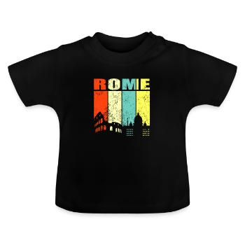 Rome - T-shirt bio col rond Bébé - noir - Devant