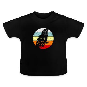 perroquet - T-shirt bio col rond Bébé - noir - Devant