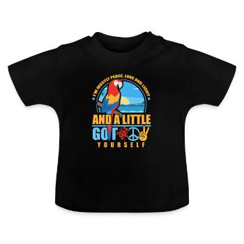 perroquet - T-shirt bio col rond Bébé - noir - Devant