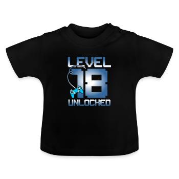 18th birthday - Baby Organic T-Shirt with Round Neck - black - Front