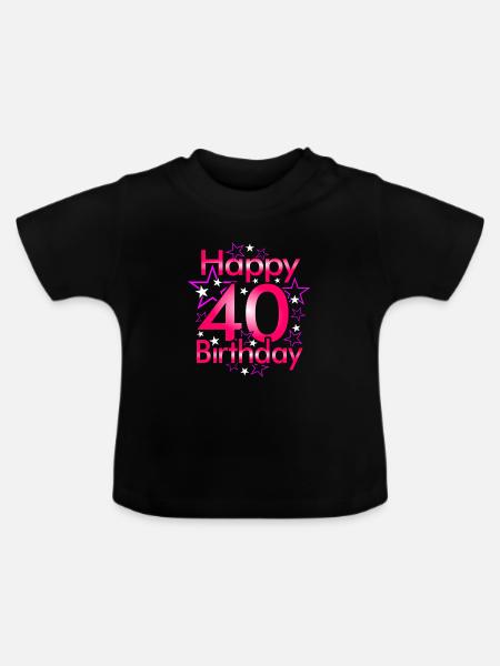 40th birthday - Baby Organic T-Shirt with Round Neck - black