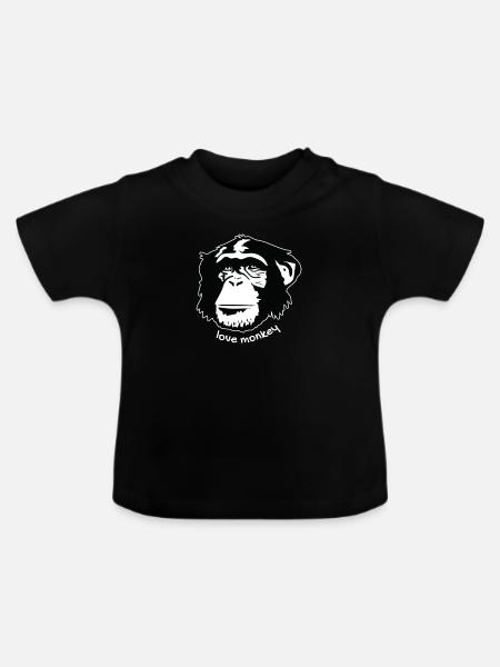Affe - Baby Bio-T-Shirt mit Rundhals - Schwarz