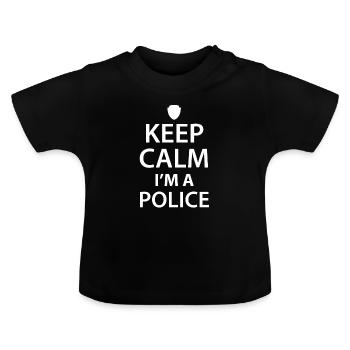 Police - T-shirt bio col rond Bébé - noir - Devant