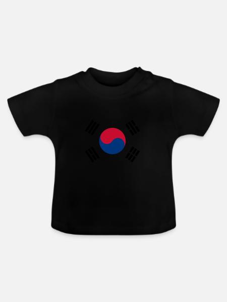 Korea - Baby Bio-T-Shirt mit Rundhals - Schwarz