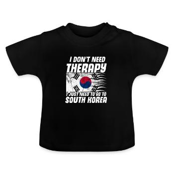 Korea - Baby Bio-T-Shirt mit Rundhals - Schwarz - Vorne