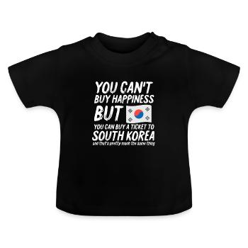 Korea - Baby Bio-T-Shirt mit Rundhals - Schwarz - Vorne