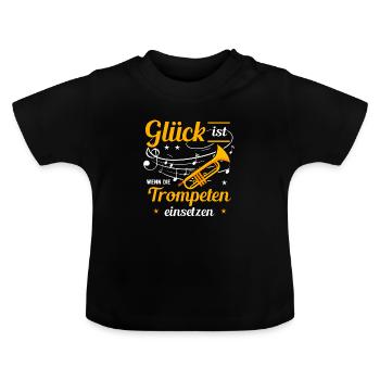 Trompete - Baby Bio-T-Shirt mit Rundhals - Schwarz - Vorne