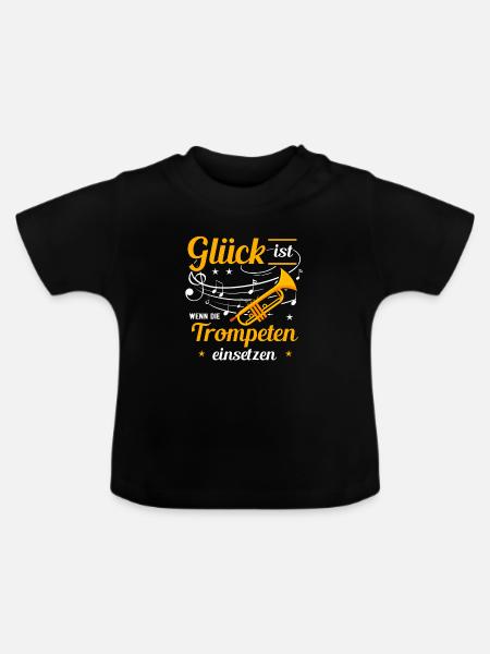 Trompete - Baby Bio-T-Shirt mit Rundhals - Schwarz