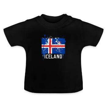 Islande - T-shirt bio col rond Bébé - noir - Devant