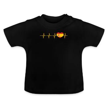 Espagne - T-shirt bio col rond Bébé - noir - Devant