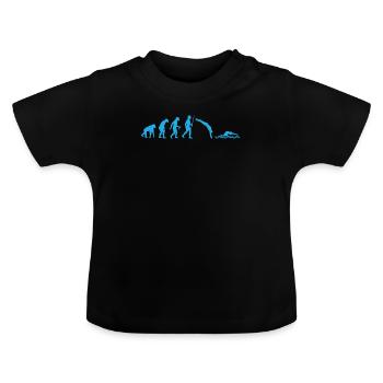 schwimmen - Baby Bio-T-Shirt mit Rundhals - Schwarz - Vorne