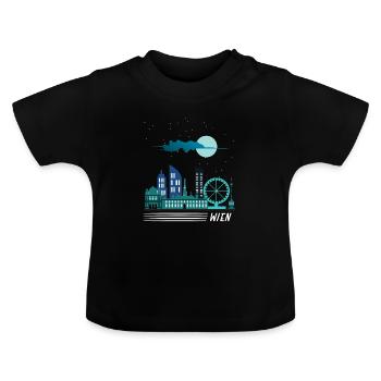 Wien - Baby Bio-T-Shirt mit Rundhals - Schwarz - Vorne