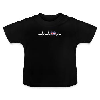Islande - T-shirt bio col rond Bébé - noir - Devant