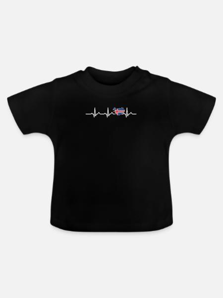 Island - Baby Bio-T-Shirt mit Rundhals - Schwarz
