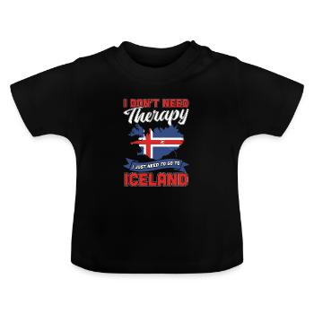 Islande - T-shirt bio col rond Bébé - noir - Devant