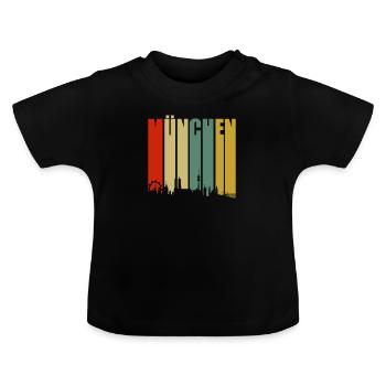 Munich - T-shirt bio col rond Bébé - noir - Devant
