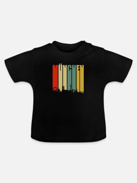 München - Baby Bio-T-Shirt mit Rundhals - Schwarz