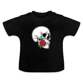 Tête de mort - T-shirt bio col rond Bébé - noir - Devant