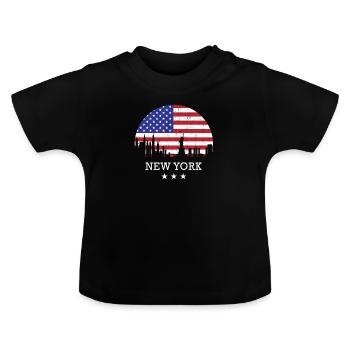 New York - Baby Bio-T-Shirt mit Rundhals - Schwarz - Vorne